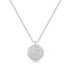 Silver Large Pavé Disc Necklace